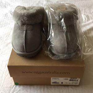 BNIB UGG Coquette Slippers Light Grey Size 8.